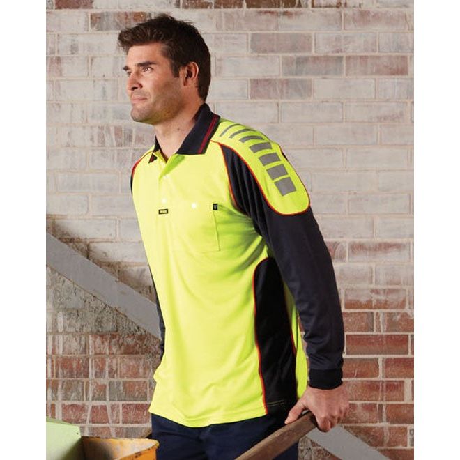 Visitec Hi Vis Chief Microfibre Polo Long Sleeve (V2000) - Ace Workwear (10478149069)