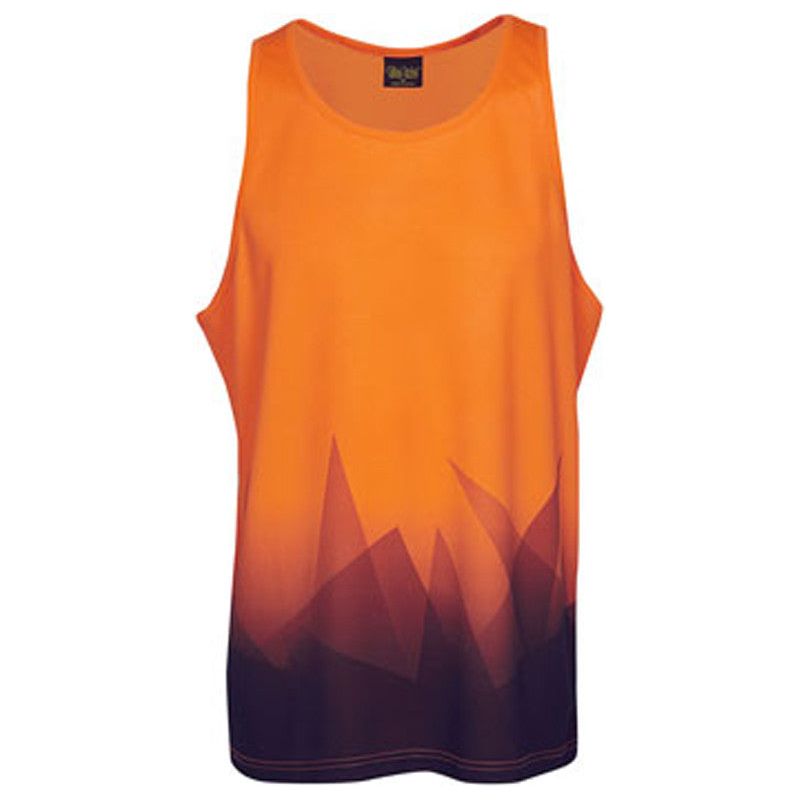 Hi Vis Singlet Triangular Design Sublimation Printed (S85) Hi Vis Tees & Singlet Blue Whale - Ace Workwear