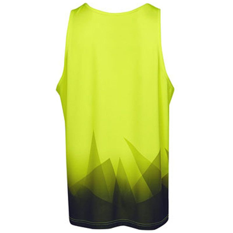 Hi Vis Singlet Triangular Design Sublimation Printed (S85) Hi Vis Tees & Singlet Blue Whale - Ace Workwear