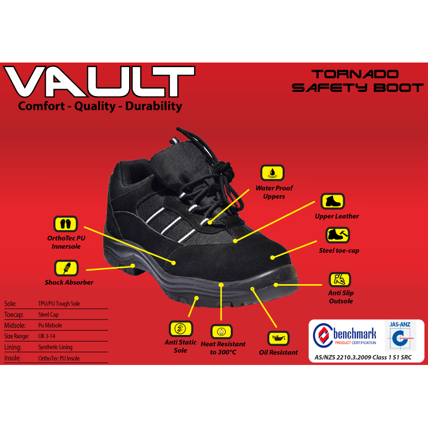 Tornado Vault Safety Steel Cap Boot - Ace Workwear (8554508749)