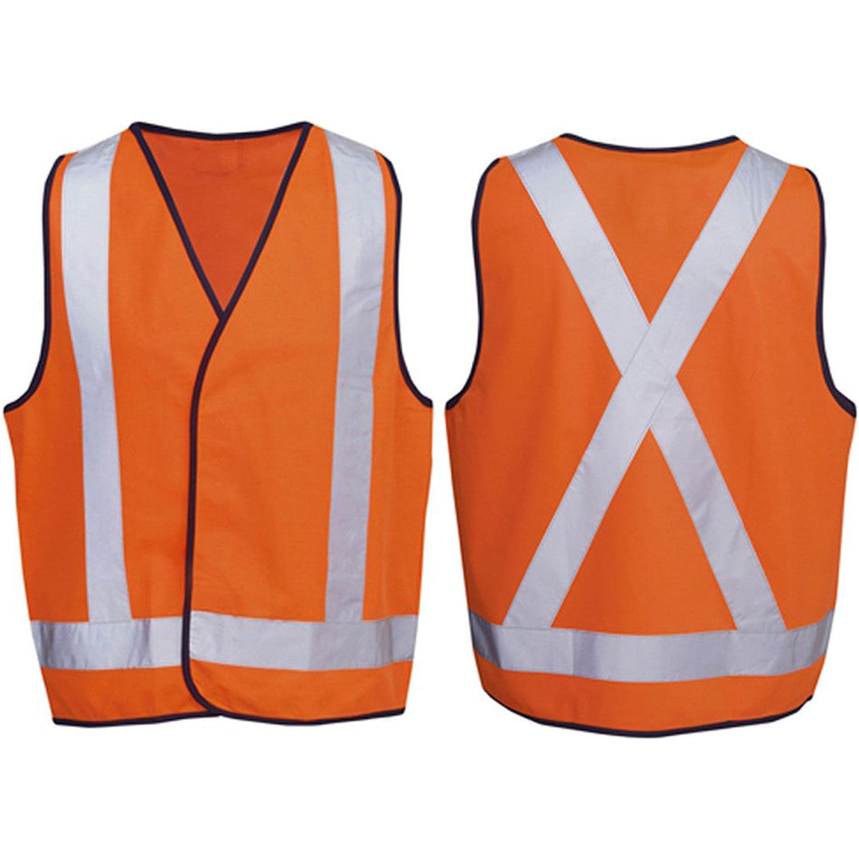 Hi Vis Safety Vest with Back Cross Reflective Tape (V83) Hi Vis Vest Blue Whale - Ace Workwear