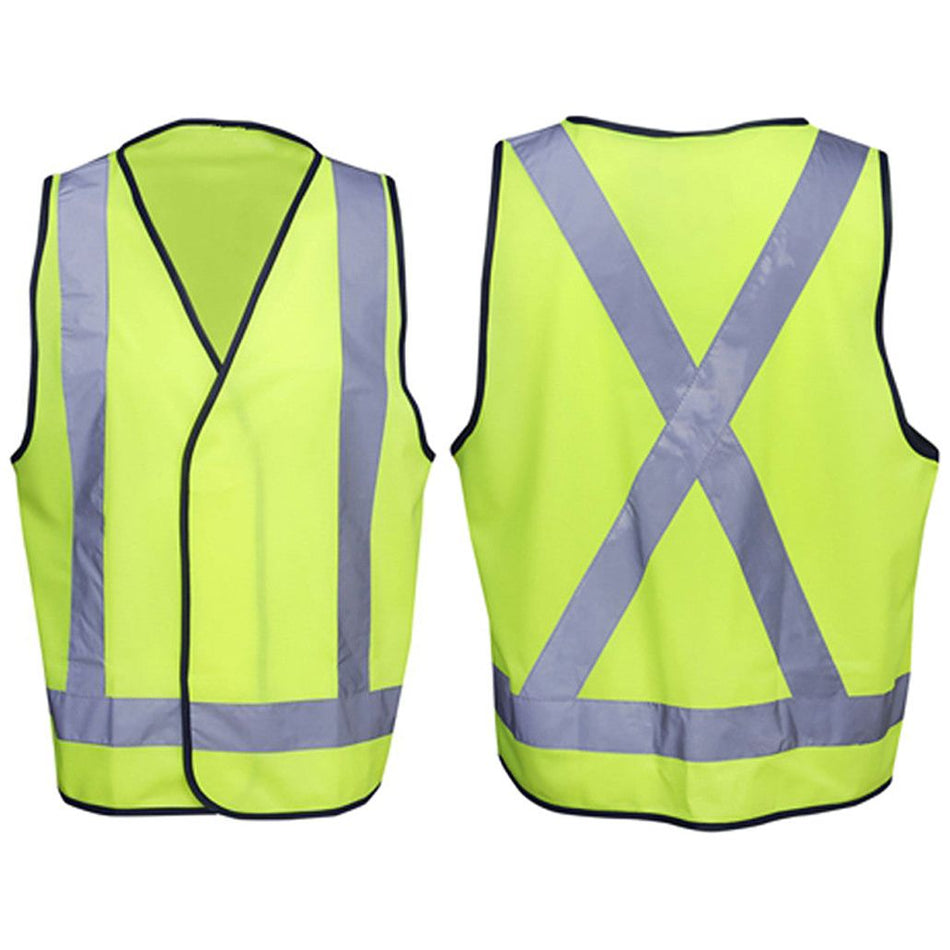 Hi Vis Safety Vest with Back Cross Reflective Tape (V83) Hi Vis Vest Blue Whale - Ace Workwear