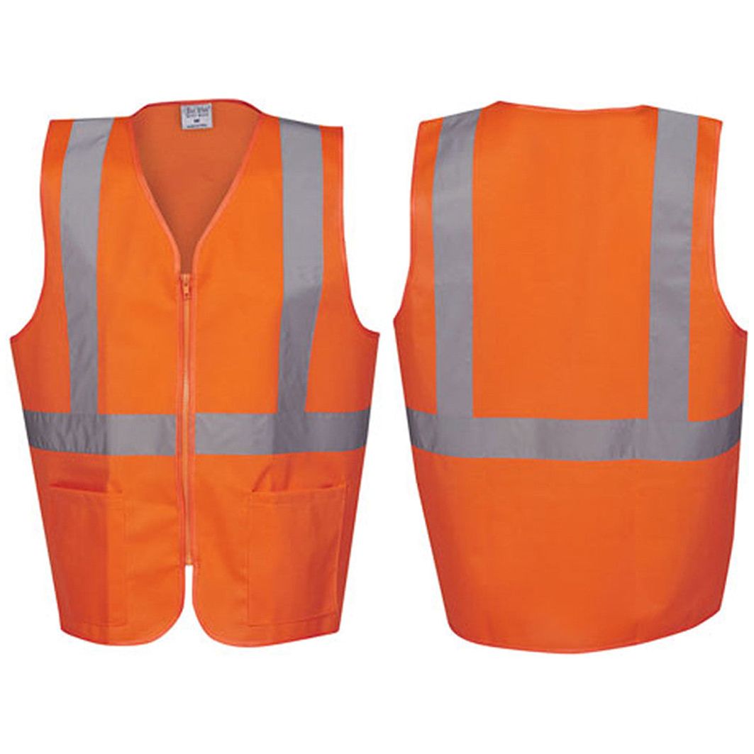 Hi Vis Day/Night Safety Vest with Zip and Pockets (V84) Hi Vis Vest Blue Whale - Ace Workwear