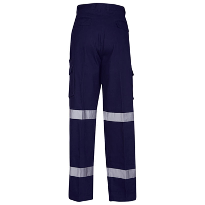 Cargo Pants With Double Hoop Reflective Tape (W93) Industrial Cargo Pants With Tape Blue Whale - Ace Workwear