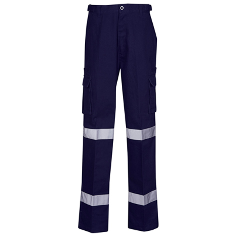 Cargo Pants With Double Hoop Reflective Tape (W93) Industrial Cargo Pants With Tape Blue Whale - Ace Workwear