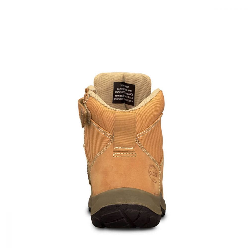 Oliver Wheat Zip Sided Lace Up Steel Cap Safety Boot With Scuff Cap (34-662) (Pre Order) - Ace Workwear