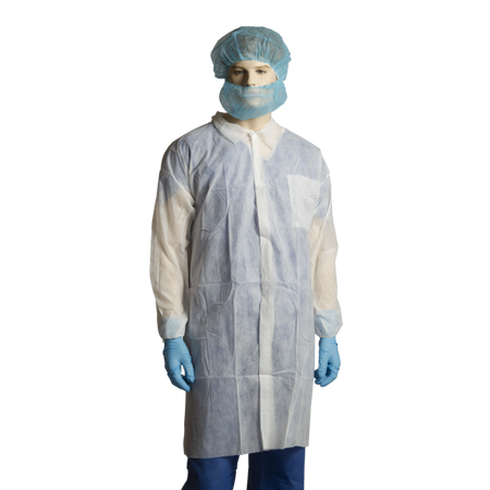 Polypropylene Labcoat No Pocket - Carton (100pcs) Disposable Labcoats Bastion - Ace Workwear